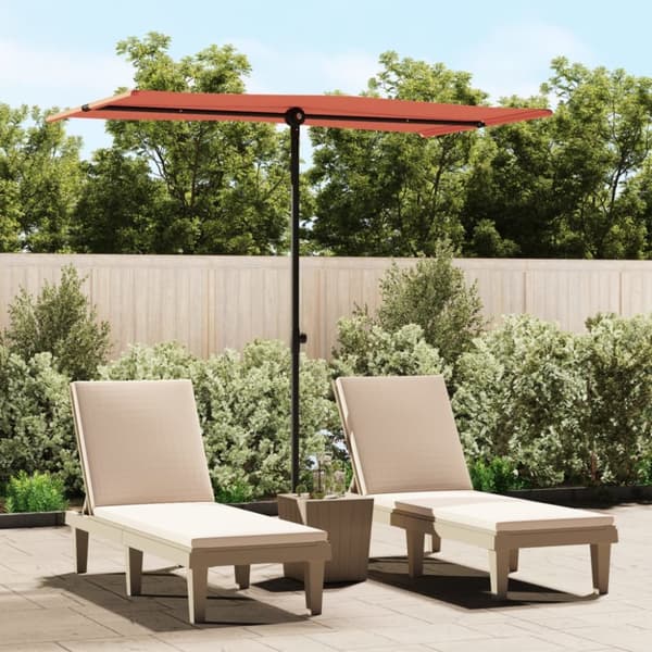 parasol med aluminiumstang 180x110 cm terracotta