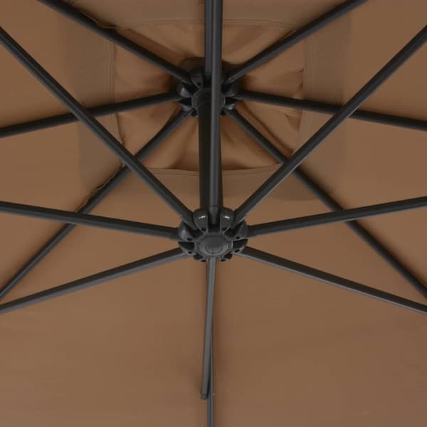 Aurinkovarjo cantilever terästolpalla 300 cm taupe