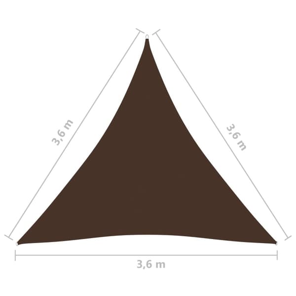 Aurinkopurje Oxford-kangas kolmio 3,6x3,6x3,6 m ruskea