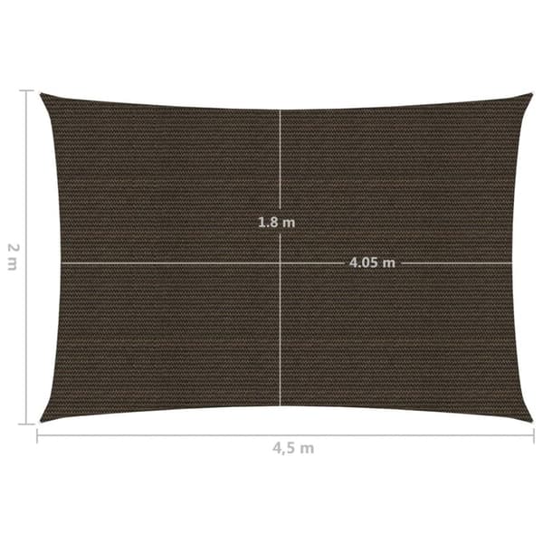 solsejl 2x4,5 m 160 g/m² HDPE brun