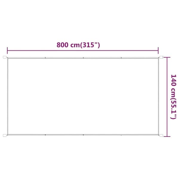 lodret markise 140x800 cm oxfordstof antracitgrå