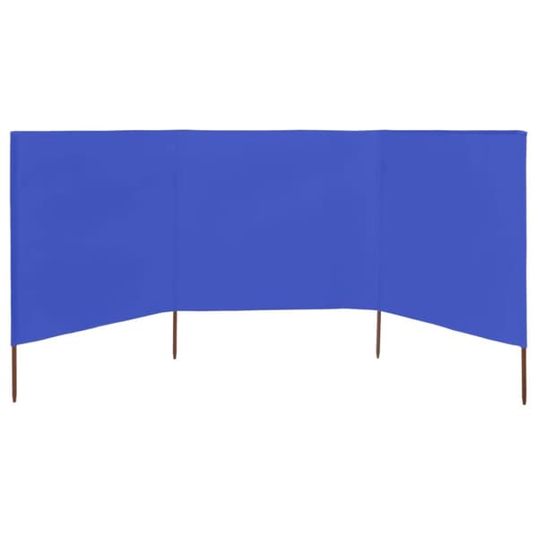 3-panels læsejl 400x160 cm stof azurblå