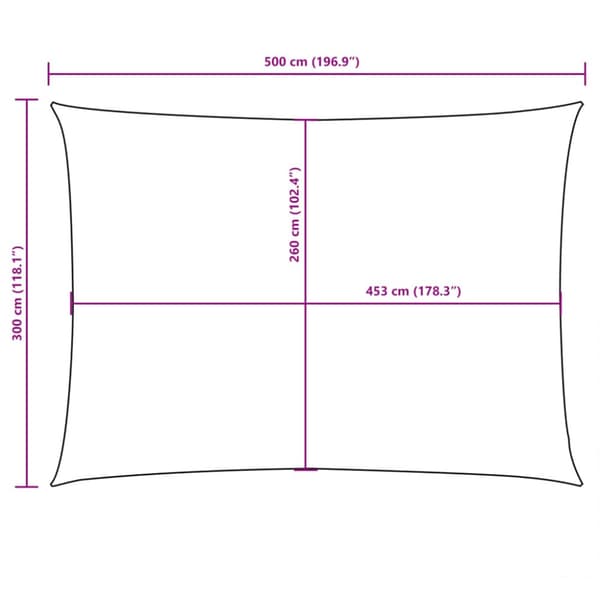 Aurinkopurje Oxford-kangas suorakaide 3x5 m beige