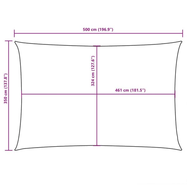 Solsegel oxfordtyg rektangulärt 3,5x5 m beige
