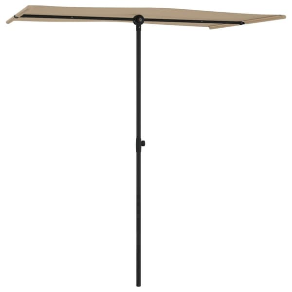 Aurinkovarjo alumiinitolpalla 180x110 cm taupe