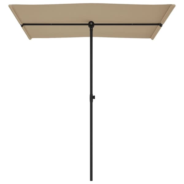Aurinkovarjo alumiinitolpalla 180x110 cm taupe