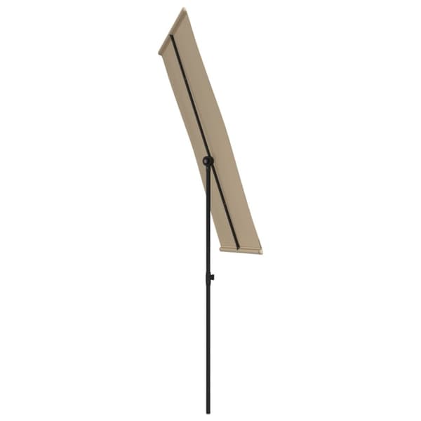 Aurinkovarjo alumiinitolpalla 180x110 cm taupe