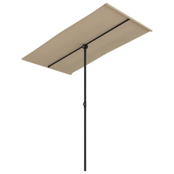Aurinkovarjo alumiinitolpalla 180x110 cm taupe