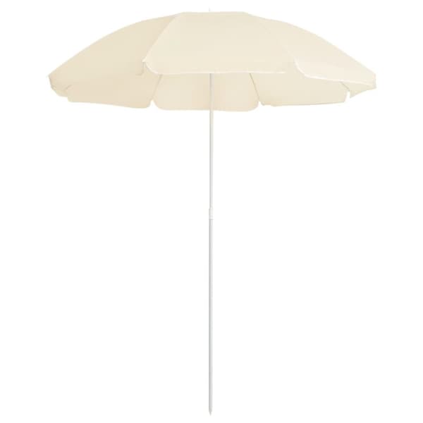 Trädgårdsparasoll med stålstång sand 180 cm