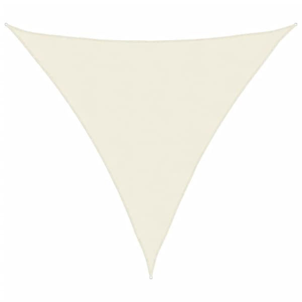 solsejl Oxfordsof trekantet 5 x 5 x 5 m cremefarvet