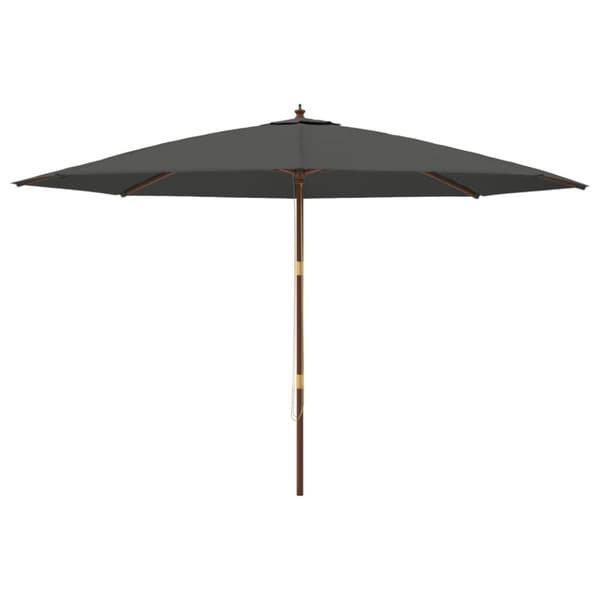 haveparasol med træstang 400x273 cm antracitgrå