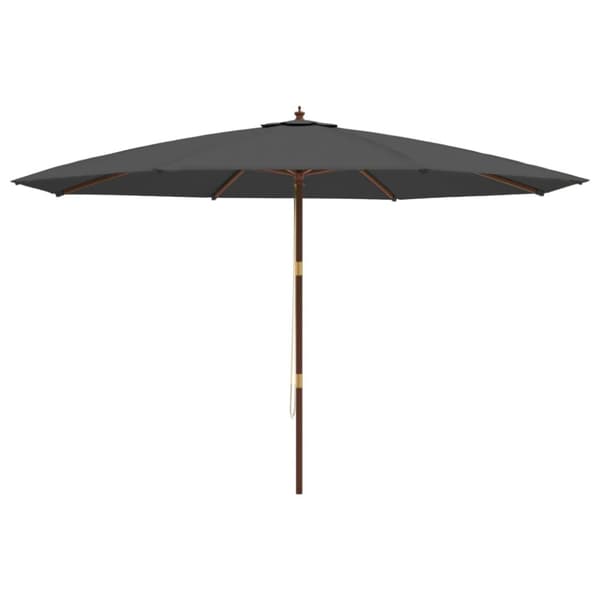 haveparasol med træstang 400x273 cm antracitgrå