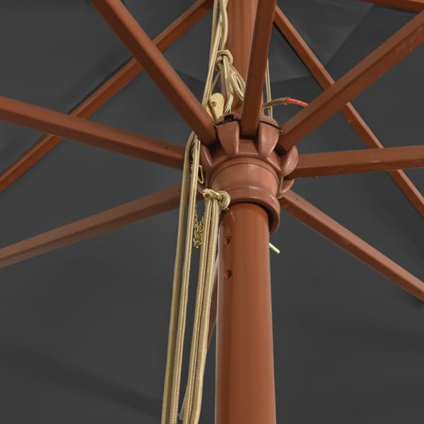 haveparasol med træstang 400x273 cm antracitgrå