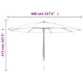Miniatyrbillede 8 af 8: haveparasol med træstang 400x273 cm antracitgrå