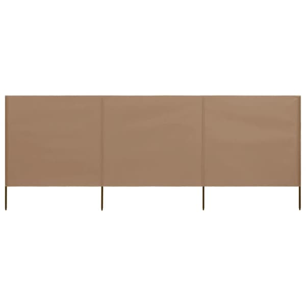 3-panels læsejl stof 400 x 120 cm gråbrun