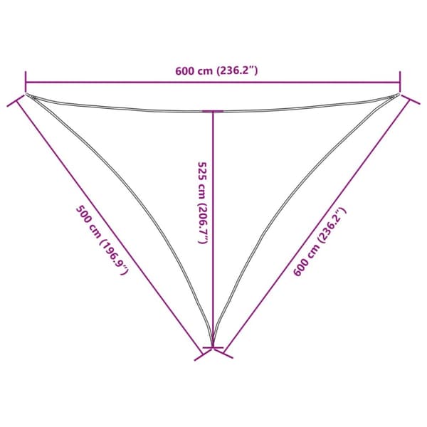 Aurinkopurje Oxford-kangas kolmio 5x6x6 m musta