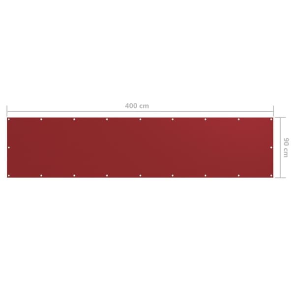 Balkongskärm röd 90x400 cm oxfordtyg