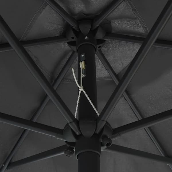 Aurinkovarjo LED-valot alumiinitolpalla 270 cm antrasiitti