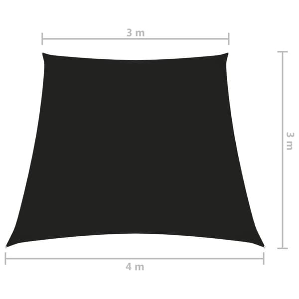 solsejl 3/4x3 m oxfordstof trapezfacon sort