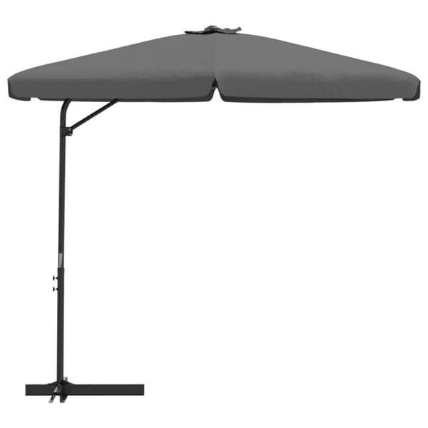 udendørs parasol med stålstang 300 x 250 cm antracitgrå