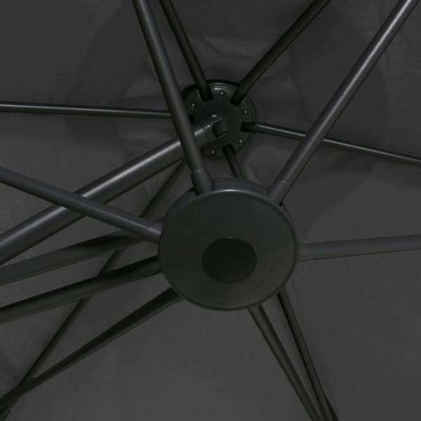 udendørs parasol med stålstang 300 x 250 cm antracitgrå