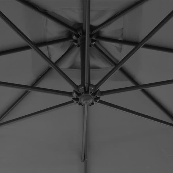 Aurinkovarjo cantilever terästolpalla 250x250 cm antrasiitti