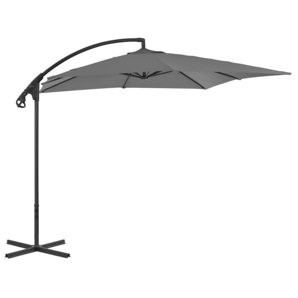 Aurinkovarjo cantilever terästolpalla 250x250 cm antrasiitti