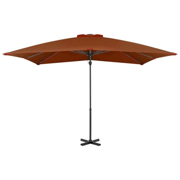 Aurinkovarjo cantilever alumiinitolpalla 250x250 cm terrakotta