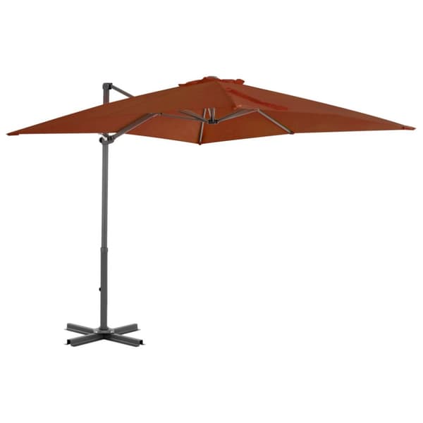 Aurinkovarjo cantilever alumiinitolpalla 250x250 cm terrakotta