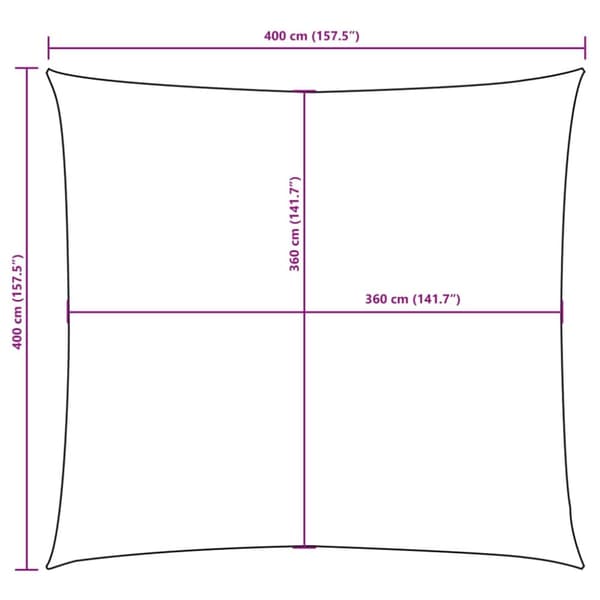 solsejl 4x4 m firkantet oxfordstof beige