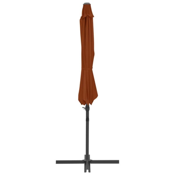 Aurinkovarjo cantilever terästolpalla 300 cm terrakotta