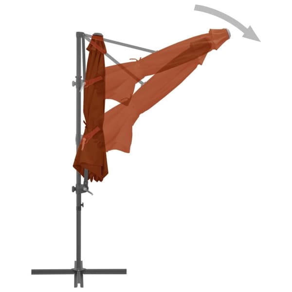 Aurinkovarjo cantilever terästolpalla 300 cm terrakotta