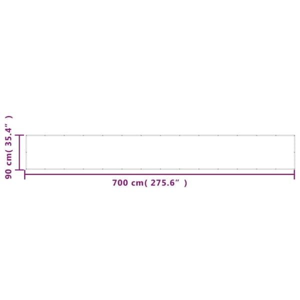 vidaXL Balkongskjerm kremhvit 90x700 cm 100% polyester oxford