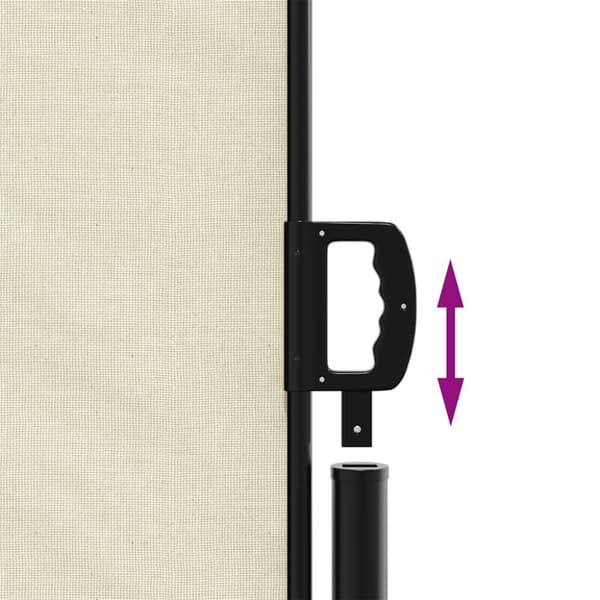 vidaXL sidemarkise 120x500 cm sammenrullelig cremefarvet