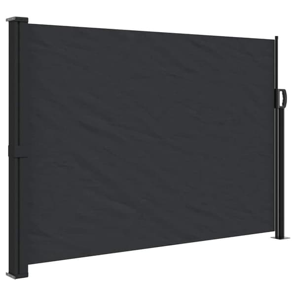 vidaXL Sisäänvedettävä sivumarkiisi musta 140x500 cm