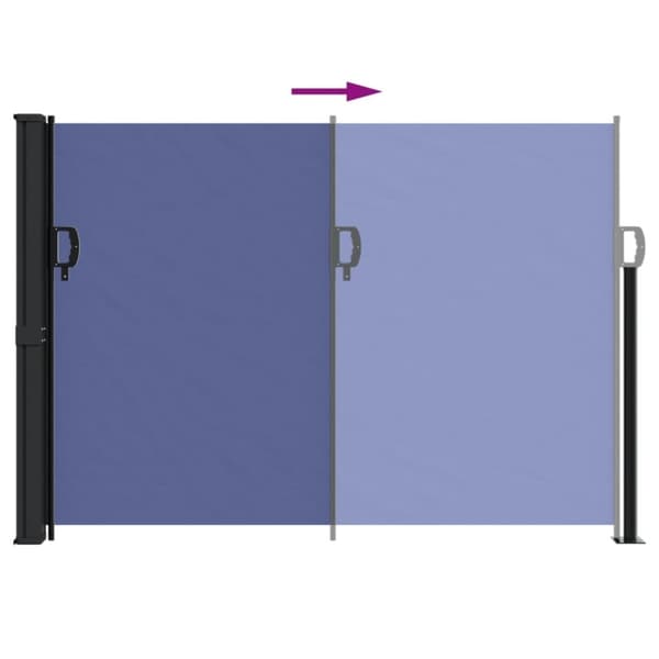 vidaXL sammenrullelig sidemarkise 140x600 cm blå