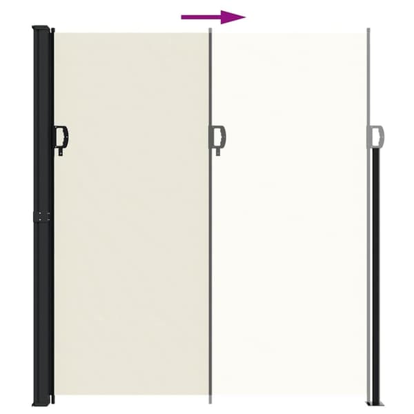 vidaXL Uttrekkbar sidemarkise 220x600 cm kremhvit