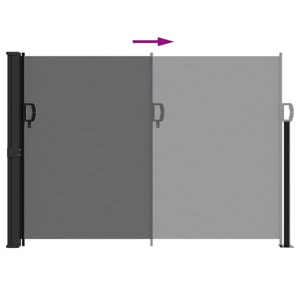 vidaXL Uttrekkbar sidemarkise 140x600 cm svart