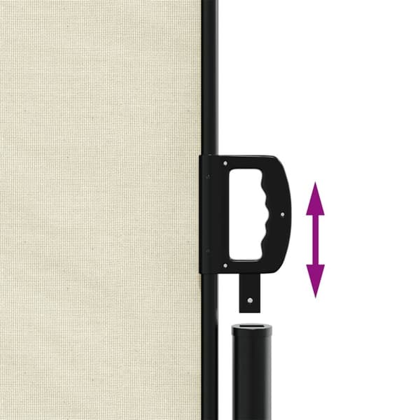 vidaXL Uttrekkbar sidemarkise kremhvit 160x600 cm