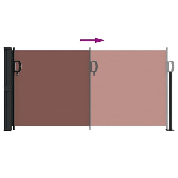 vidaXL Uttrekkbar sidemarkise brun 100x500 cm