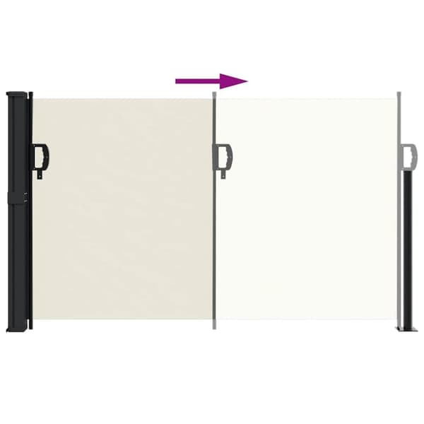 vidaXL Uttrekkbar sidemarkise 120x600 cm kremhvit