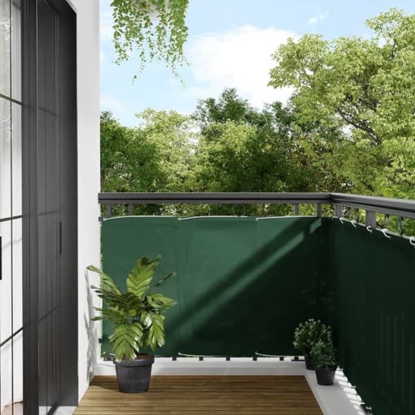 vidaXL Parvekkeen tummanvihreä 90x800 cm 100% polyesteri Oxford kangas