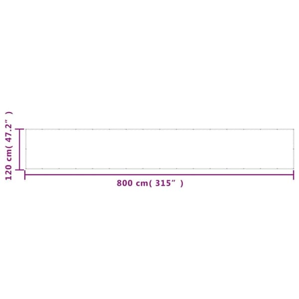 vidaXL Balkongskjerm beige 120x800 cm 100% polyester oxford