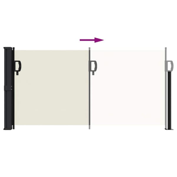vidaXL Uttrekkbar sidemarkise kremhvit 100x500 cm