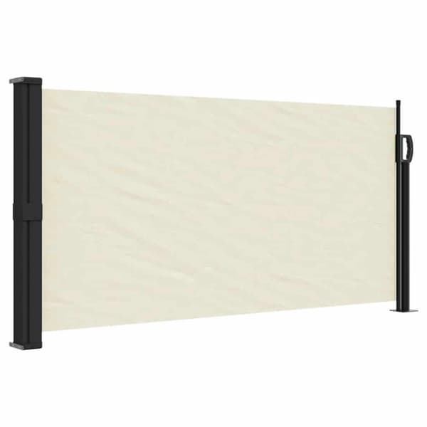 vidaXL sidemarkise 100x500 cm sammenrullelig cremefarvet