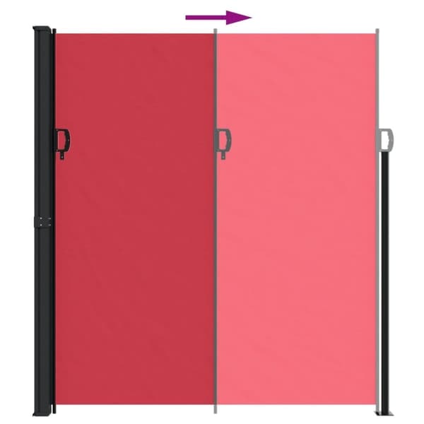 vidaXL Infällbar sidomarkis 220x600 cm röd