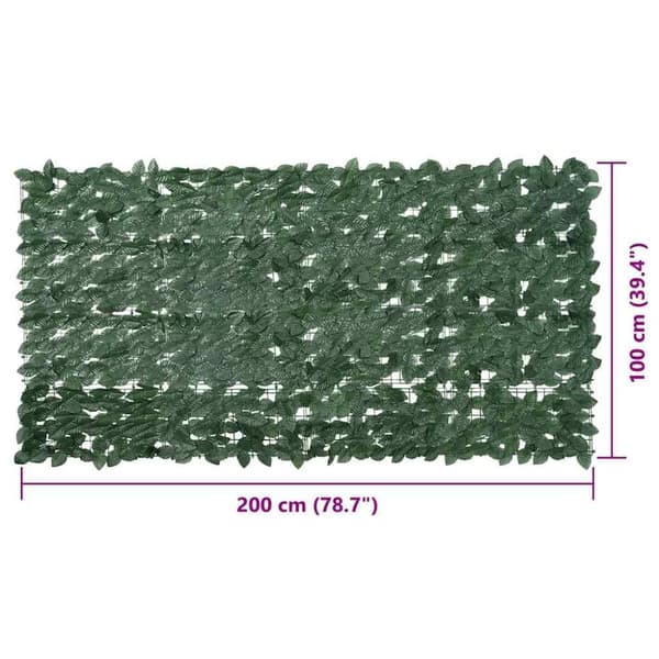 vidaXL altanafskærmning 200x100 cm mørkegrønne blade
