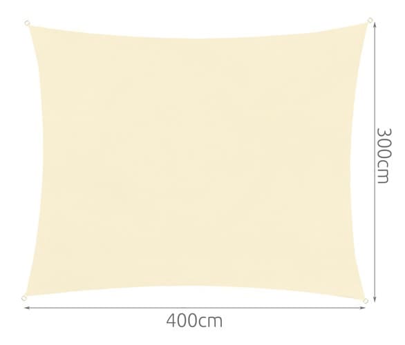 Solsegel 4x3m - beige