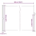 Miniatyrbilde 11 av 11: vidaXL Uttrekkbar sidemarkise brun 160x500 cm
