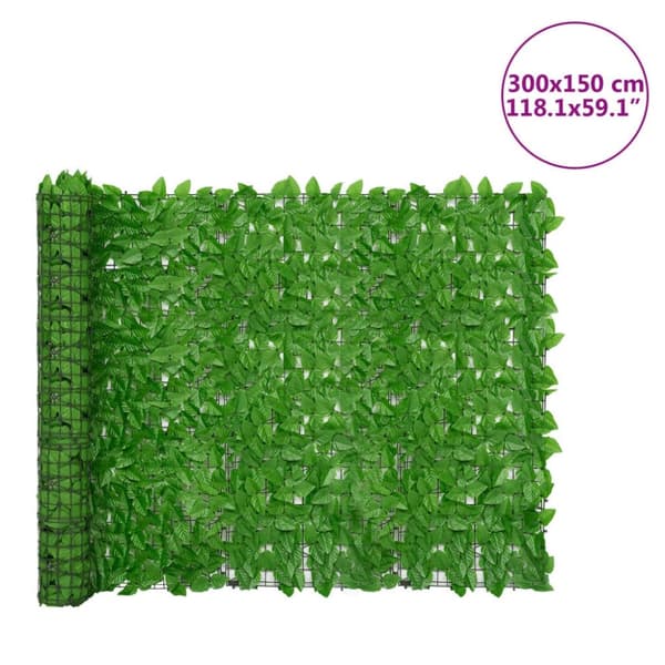 vidaXL altanafskærmning 300x150 cm med grønne blade